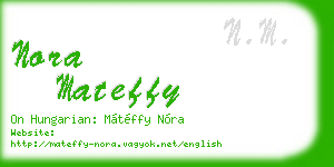 nora mateffy business card