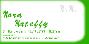nora mateffy business card